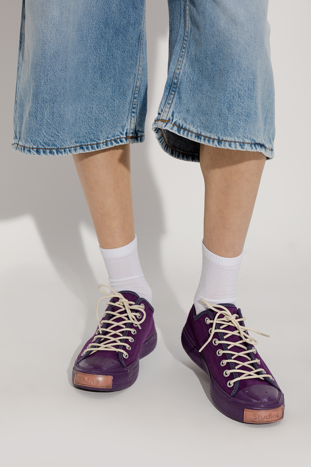 top logo sneakers - Purple 'Ballow Soft Tumbled Tag